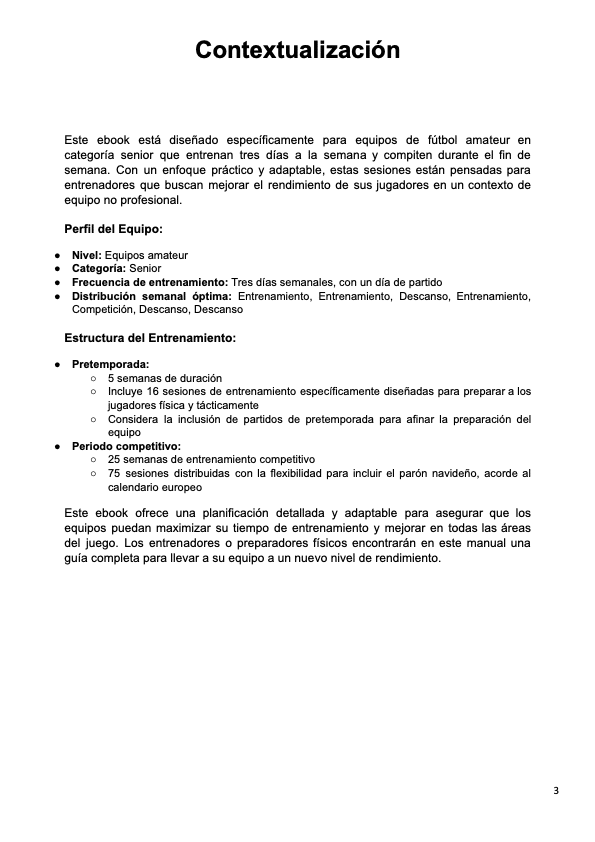 Contextualización 101 Sesiones de Preparación Física