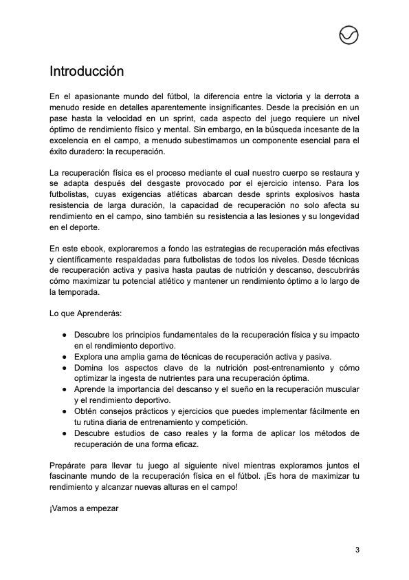 Introducción Estrategias de recuperación para futbolistas